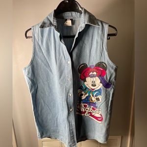 Mickey Unlimited denim button up